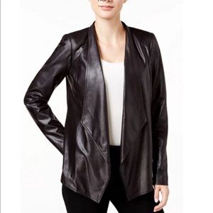 JM collection black faux leather jacket